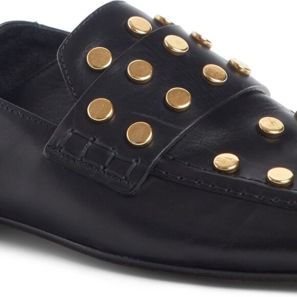 ❤️ ISABEL MARANT FEENIE BLACK CONVERTIBLE LEATHER STUDDED LOAFERS MULES SLIDES 7 - Picture 4 of 16